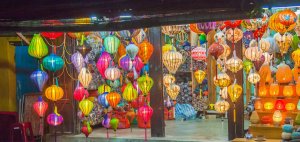 Colorful lanterns spread light on the old street of Hoi An Ancient Town