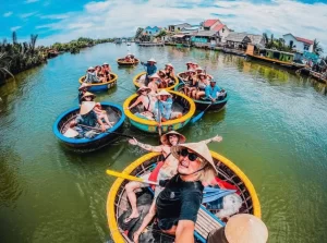 Thu Bon River flows through Hoi An and offers a picturesque setting for a boat tour.
