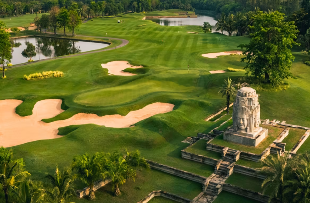 Playing golf in Phnom Penh