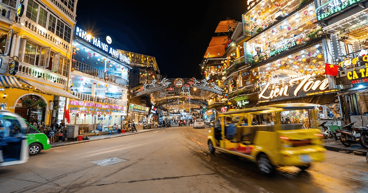 sapa street food night market atmosphere with grills and smoke