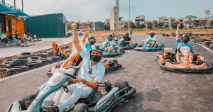 travelers enjoying mario kart sapa vietnam