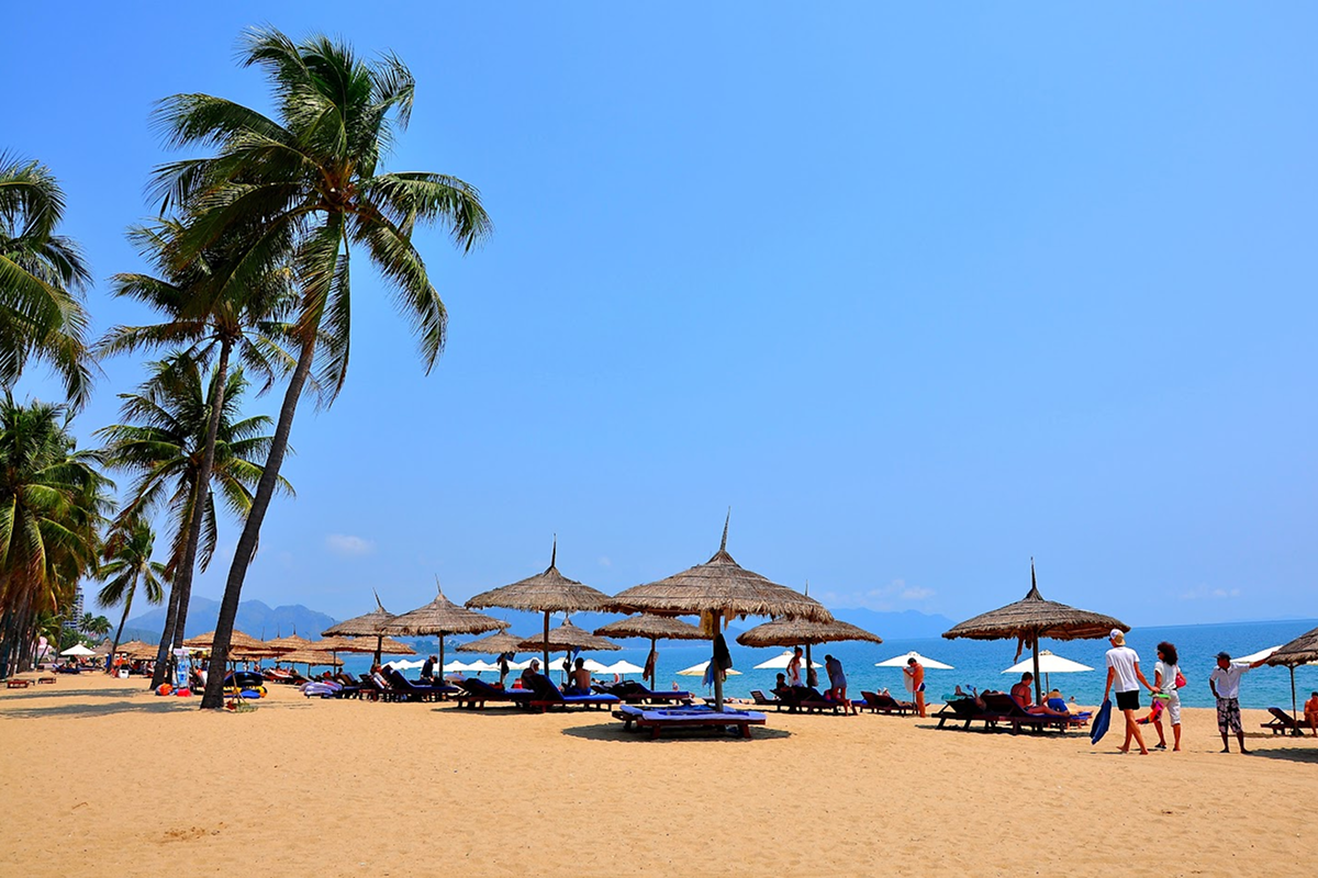Calm beach and snorkeling area at Hon Tam Island in Nha Trang Vietnam