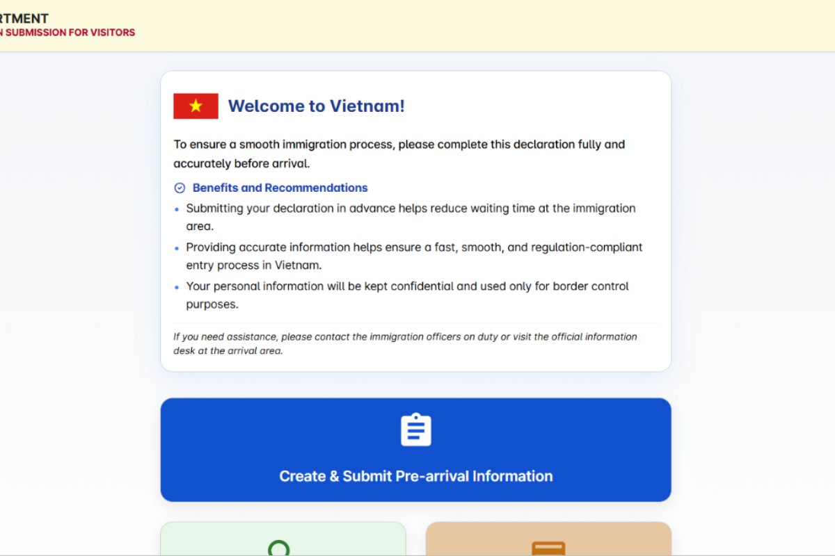 Quick Overview of Digital Arrival Card Vietnam